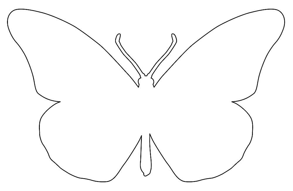 Desenho de Molde de Borboleta para Colorir Online Pdf