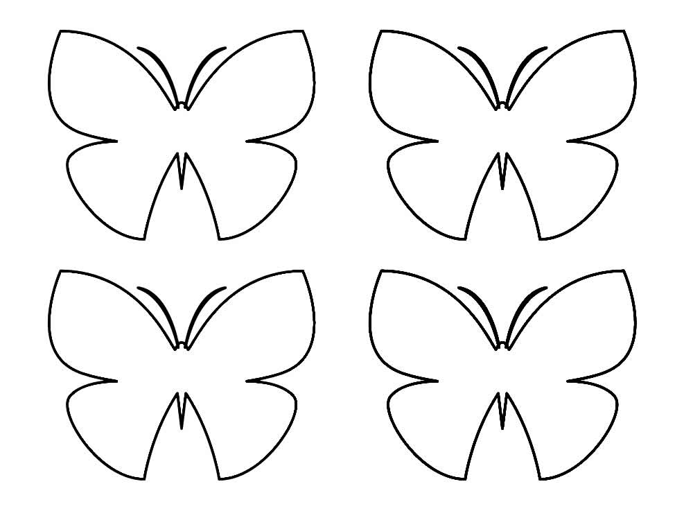 Desenho de Molde de Borboleta Pdf Grátis para Colorir