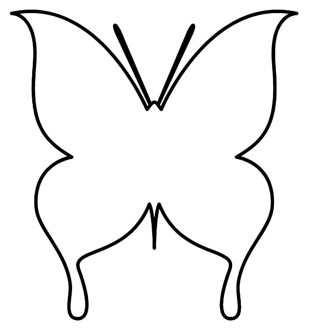Desenhos de Moldes de Borboleta e Colorir para Colorir