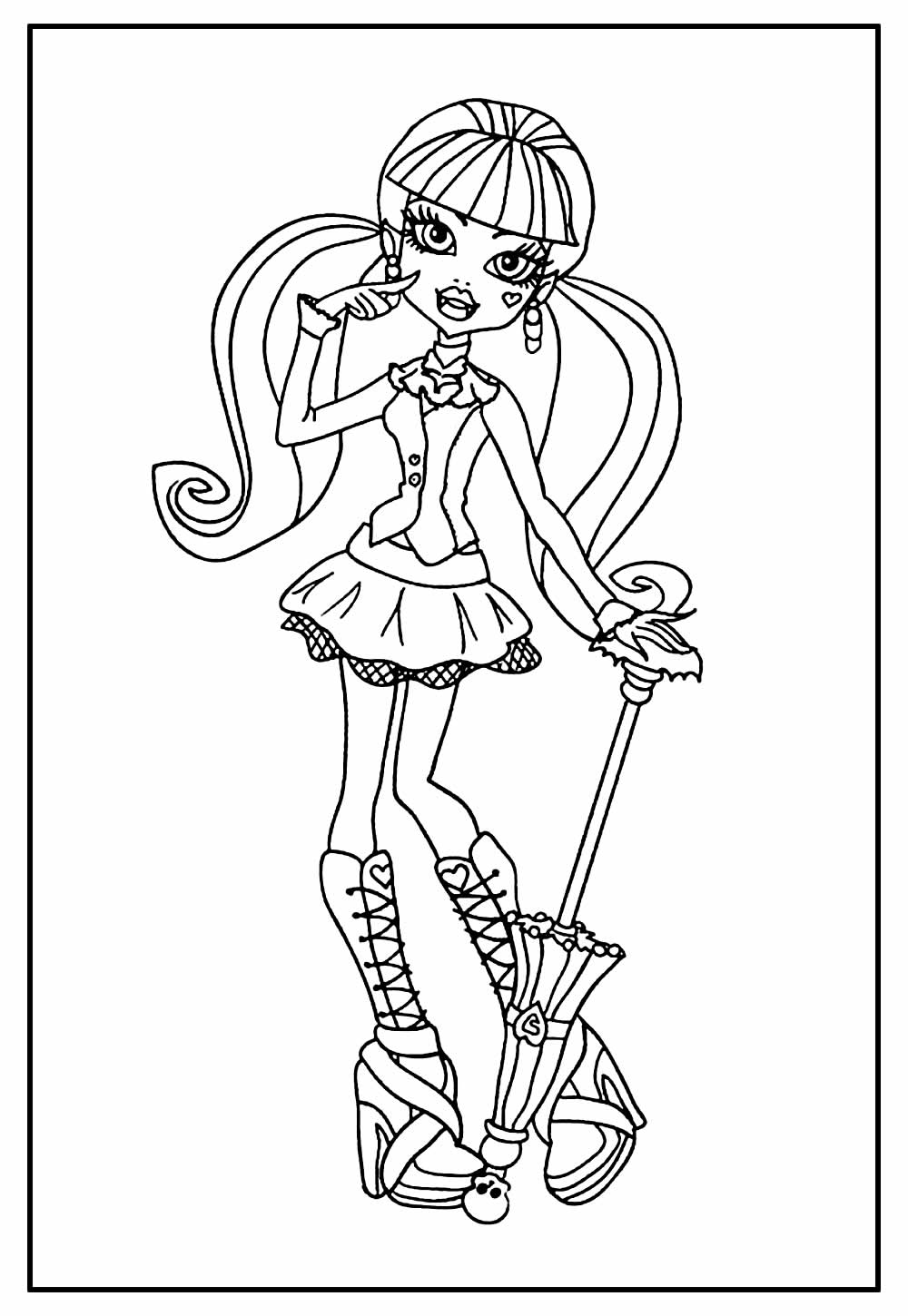 Desenho de Monster High Frankie Stein Completá para Colorir
