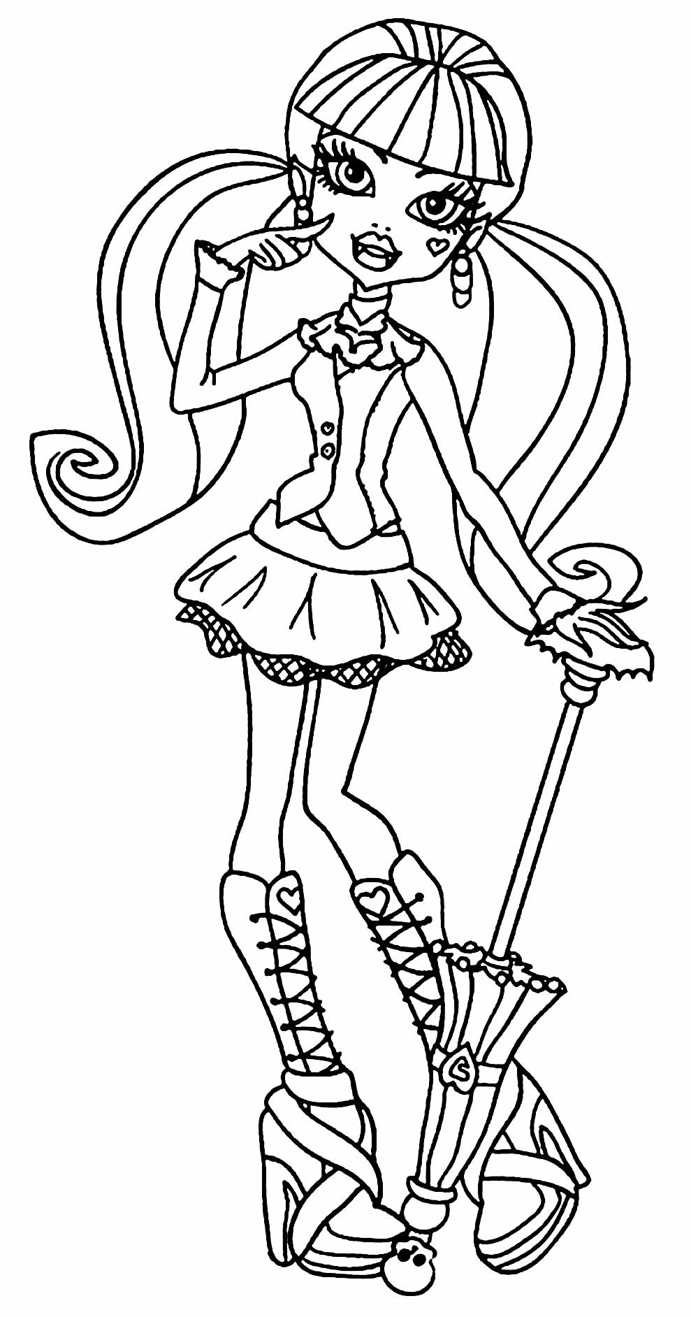 Desenho de Monster High Frankie Stein Detalhada para Colorir Pdf