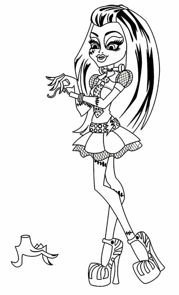 Desenho de Monster High Frankie Stein Engracada para Imprimir