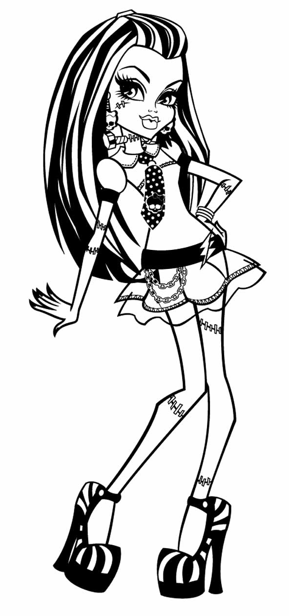 Desenho de Monster High Frankie Stein para Colorir Pdf