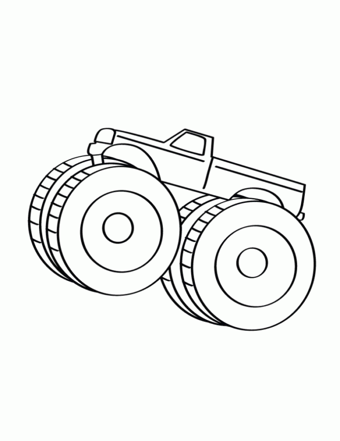 Desenho de Monster Truck Caminhonete para Colorir com Tinta Guache