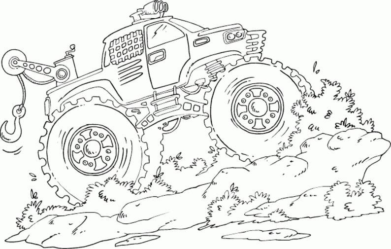 Desenho de Monster Truck Caminhonete para Colorir Download