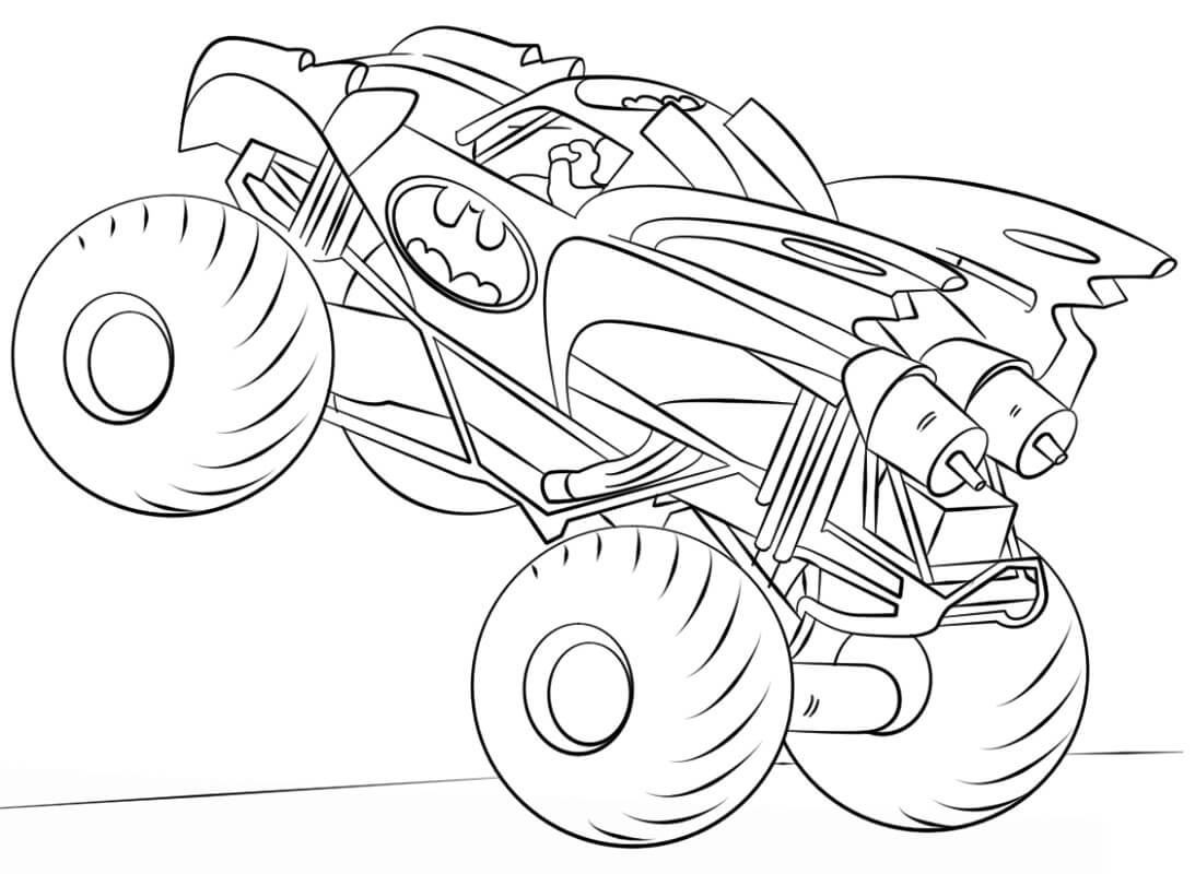 Desenho de Monster Truck Caminhonete para Colorir e Imprimir