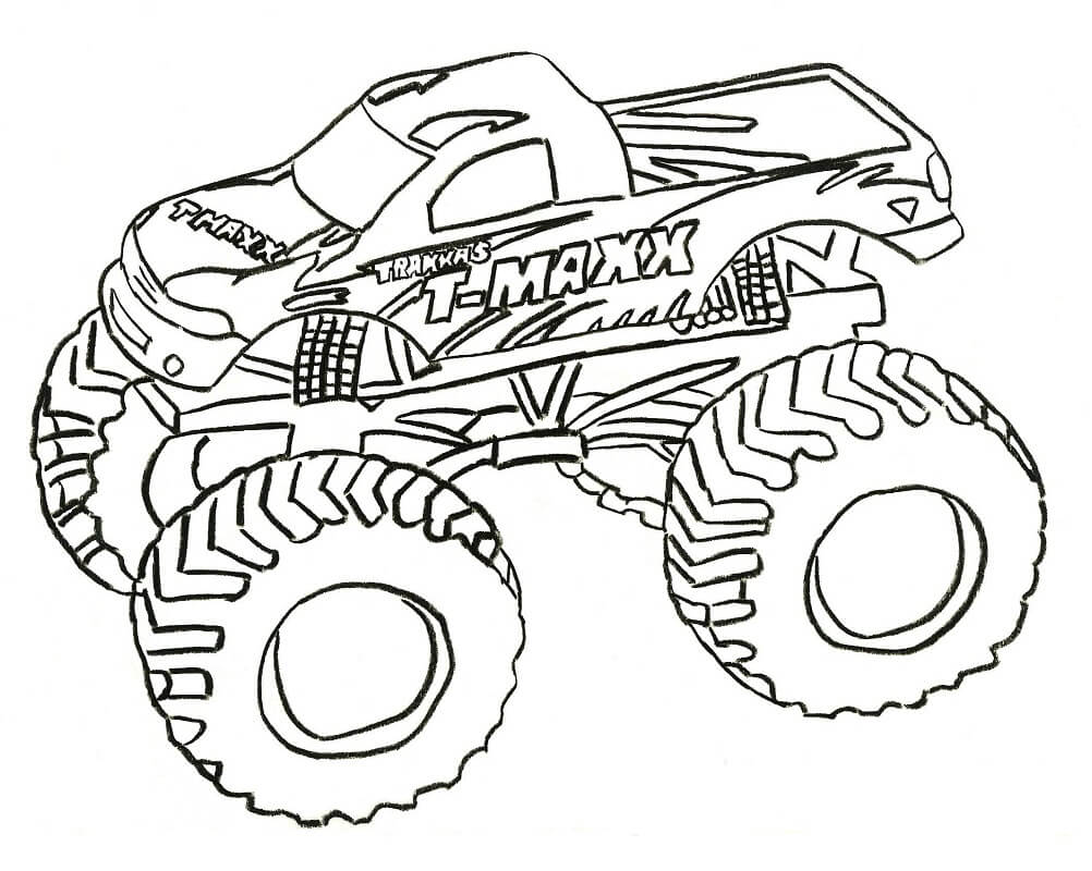 Desenho de Monster Truck Caminhonete para Colorir Imprimivel Pdf