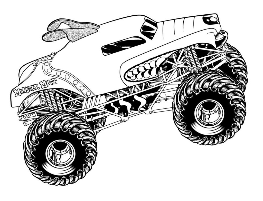 Desenho de Monster Truck Caminhonete para Colorir Pdf