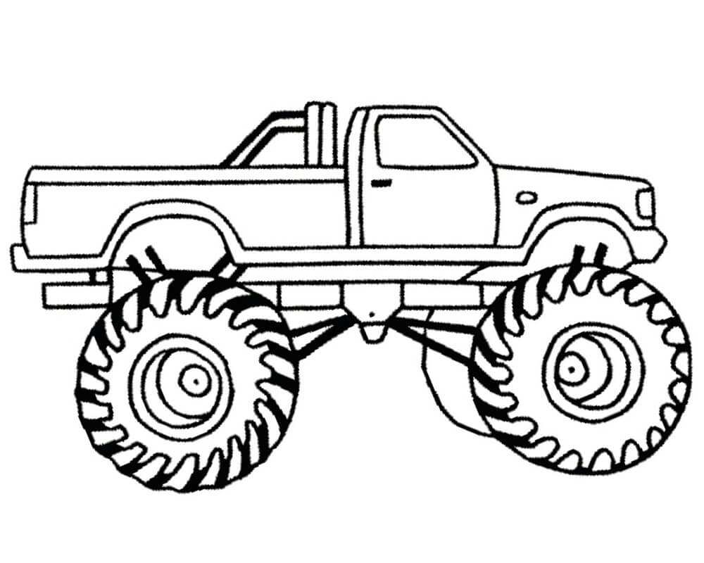 Desenho de Monster Truck Carro para Colorir com Tinta Guache Download