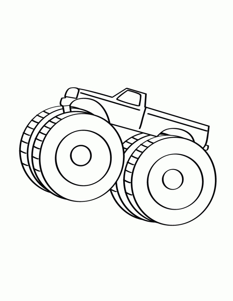 Desenho de Monster Truck Carro para Colorir com Tinta Guache