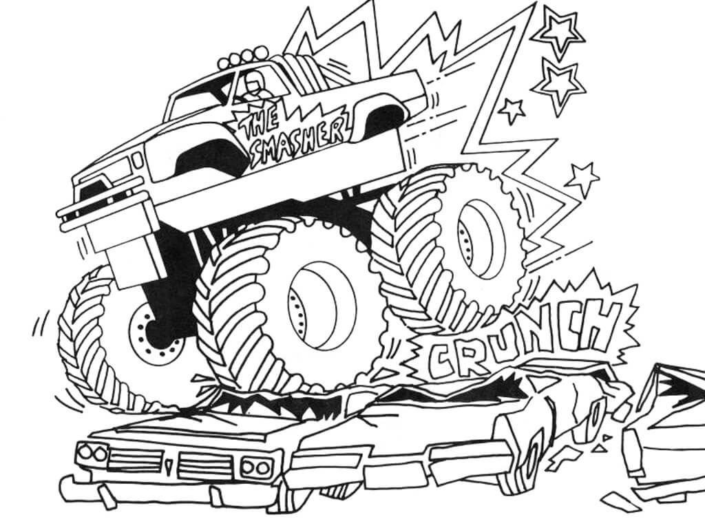 Desenho de Monster Truck Carro para Imprimir em Pdf