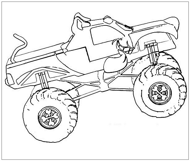 Desenho de Monster Truck Corrida para Colorir Download