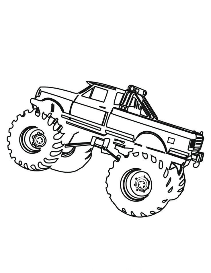 Desenho de Monster Truck Corrida para Colorir Pdf