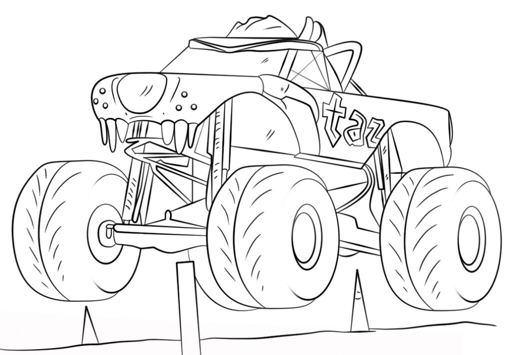 Desenho de Monster Truck Veículo para Colorir Download