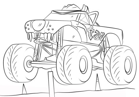Desenho de Monster Truck veículo para Colorir Download