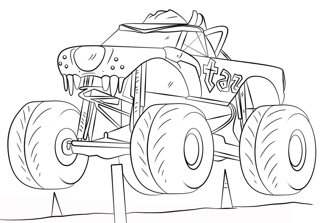 Desenho de Monster Truck Veículo para Colorir Download