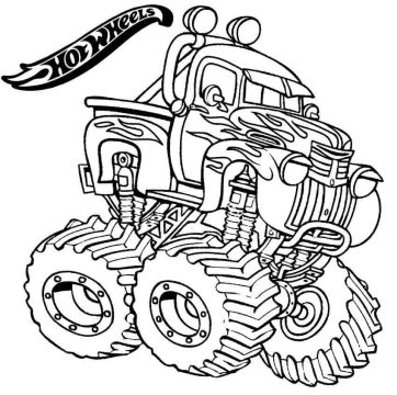 Desenho de Monster Truck veículo para Imprimir e Baixar