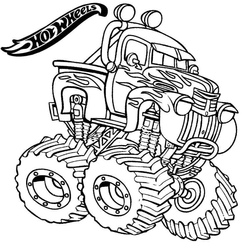 Desenho de Monster Truck Veículo para Imprimir e Baixar