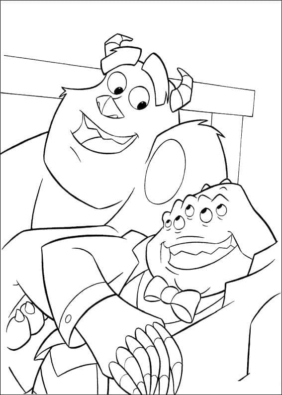 Desenho de Sulley e Henry para Colorir