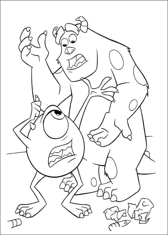 Desenho Mike e Sulley para Colorir