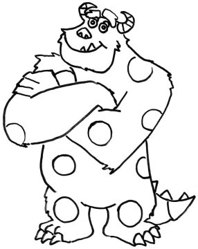 Desenho Sulley de Monstros sã para Colorir