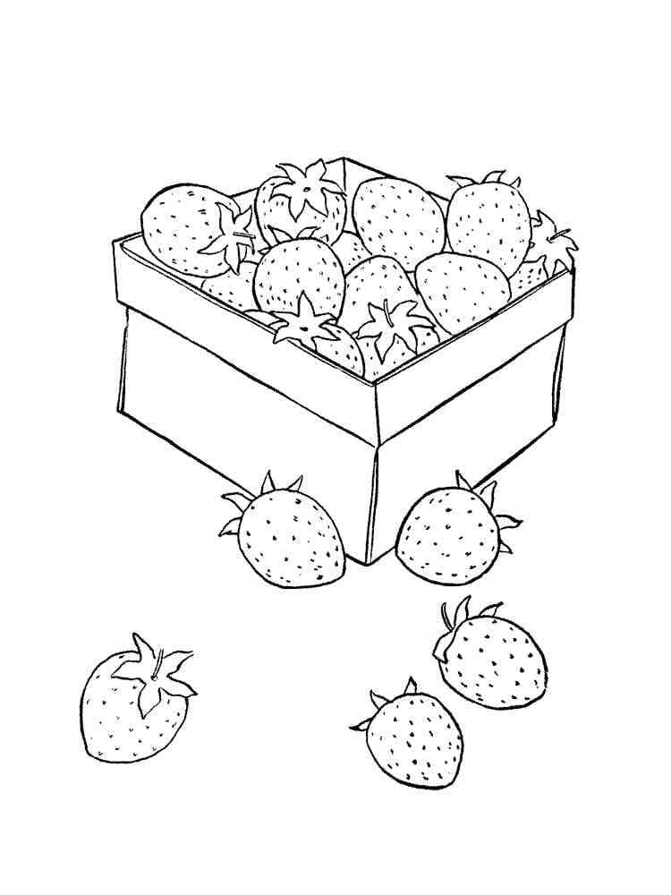 Desenho de Caixa de Morangos para Colorir