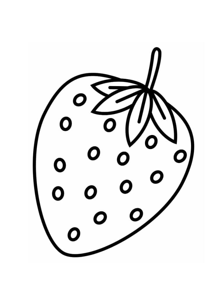Desenho de Morango Fácil para Colorir