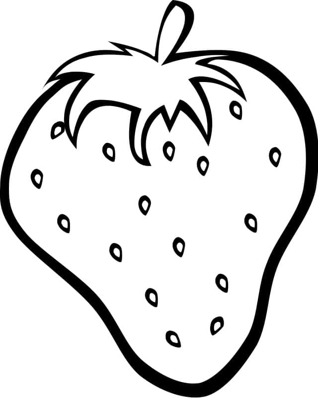 Desenho de Morango Fresco para Colorir