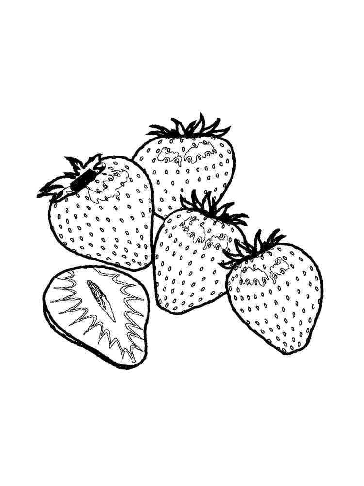 Desenho de Morangos Grátis para Crianças para Colorir