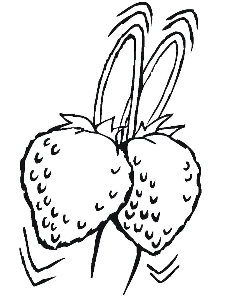 Desenho de Morangos para Crianças para Colorir