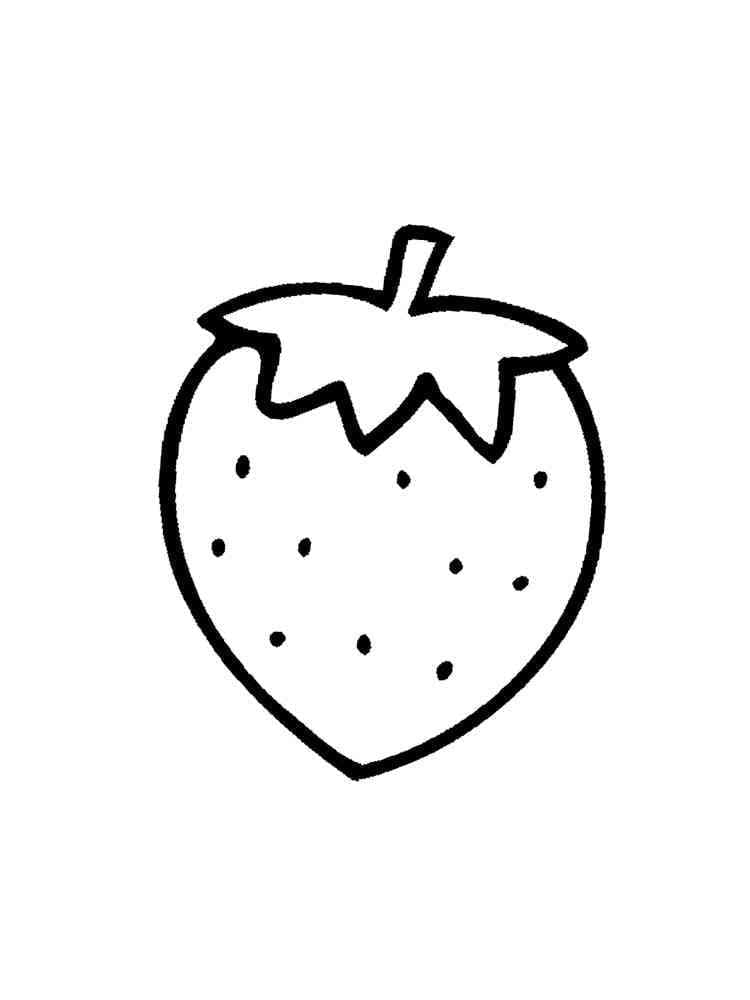 Desenho de um Morango Fácil para Colorir