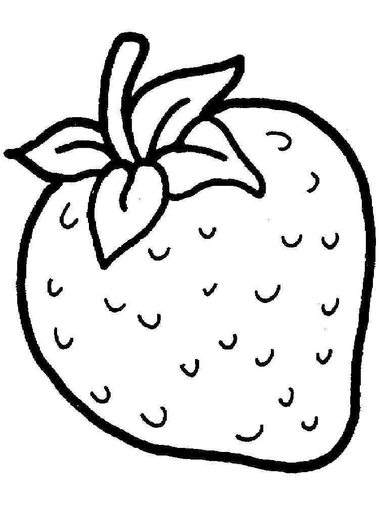 Desenho de um Morango Fresco para Colorir