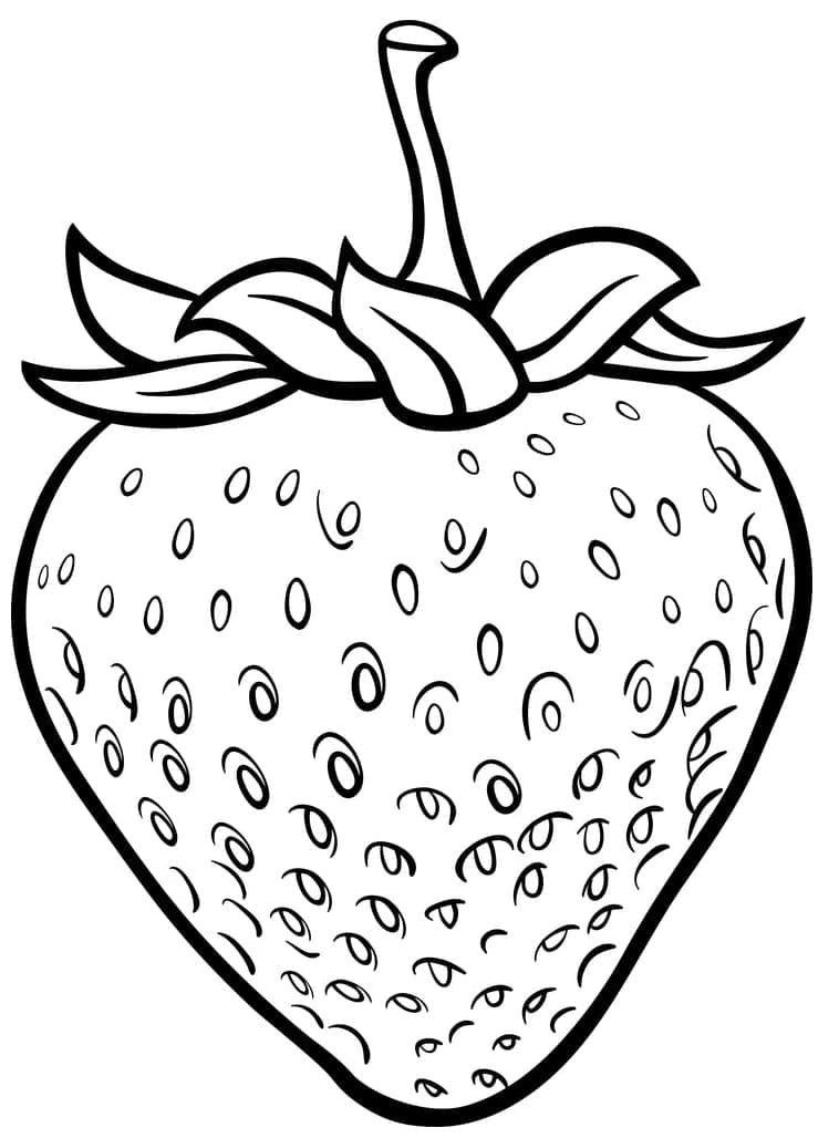 Desenho de um Pequeno Morango para Colorir