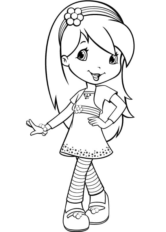 Desenho de Cachinho de Framboesa Moranguinho para Colorir