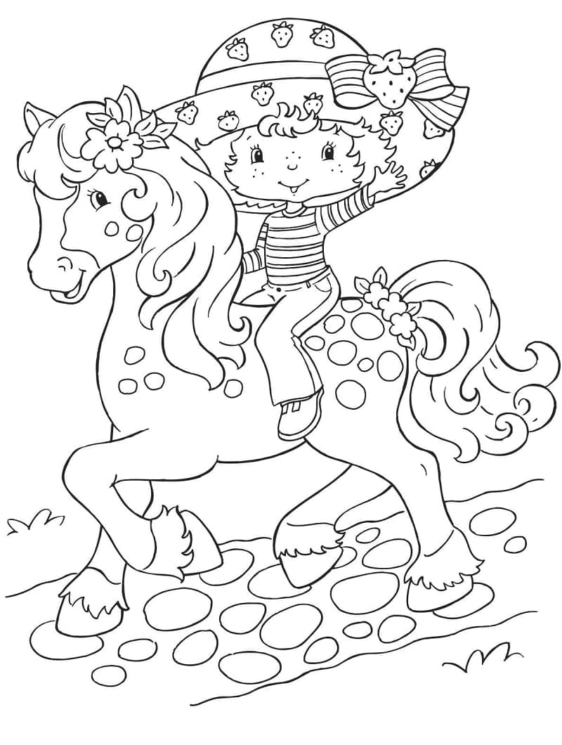 Desenho de Moranguinho Adorável para Colorir