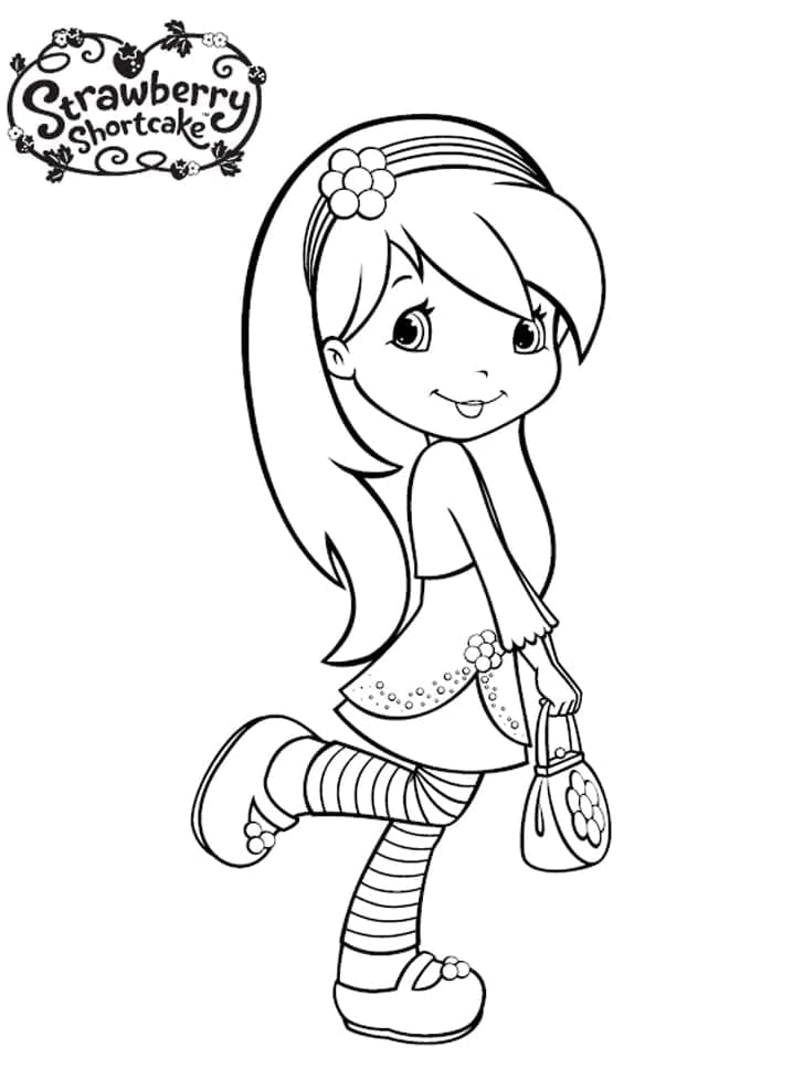 Desenho de Moranguinho Cachinho de Framboesa para Colorir