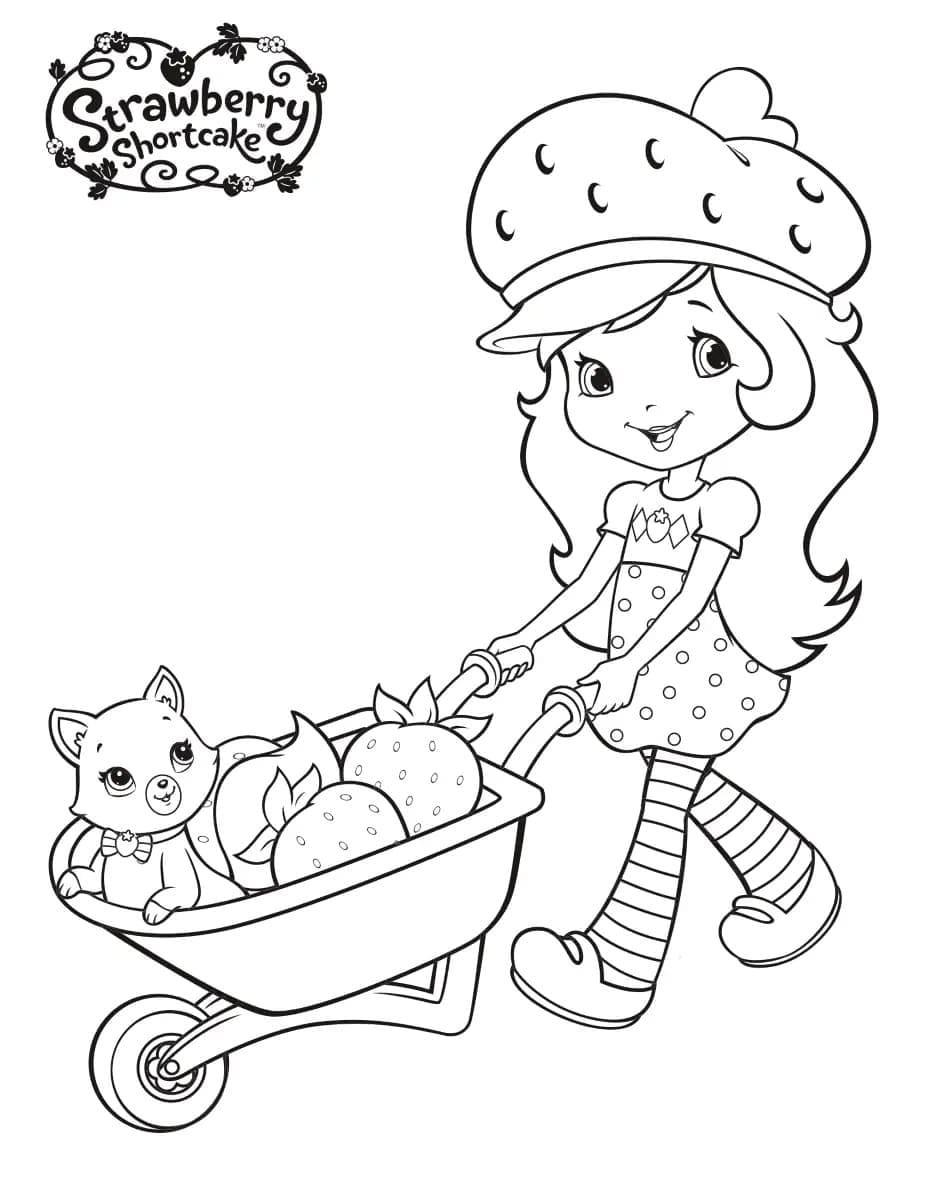 Desenho de Moranguinho Muito Adorável para Colorir