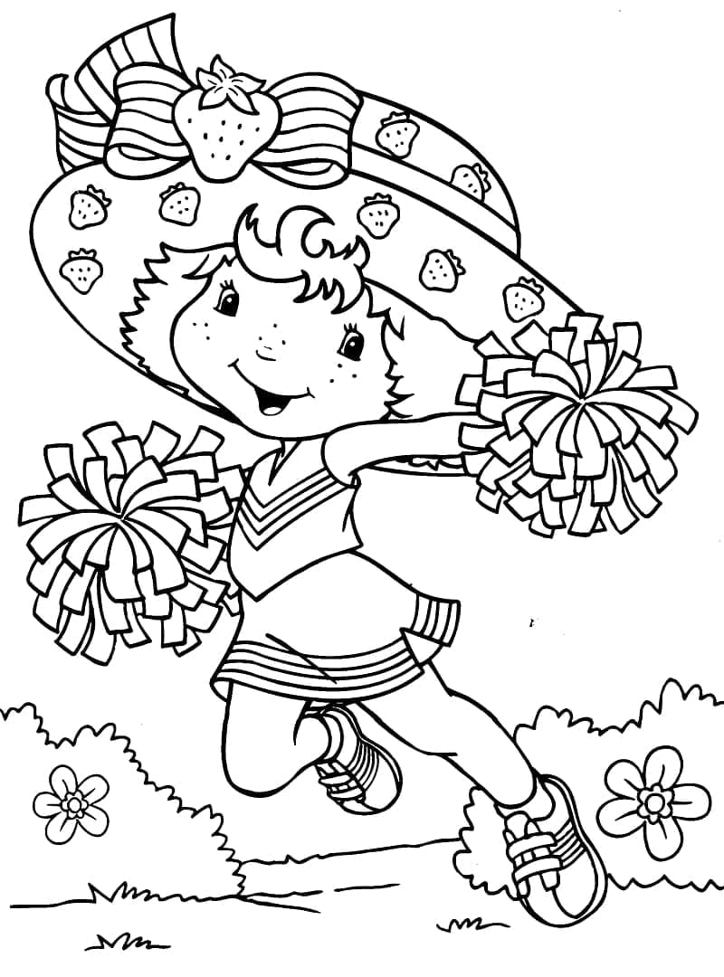 Desenho de Moranguinho Muito Feliz para Colorir