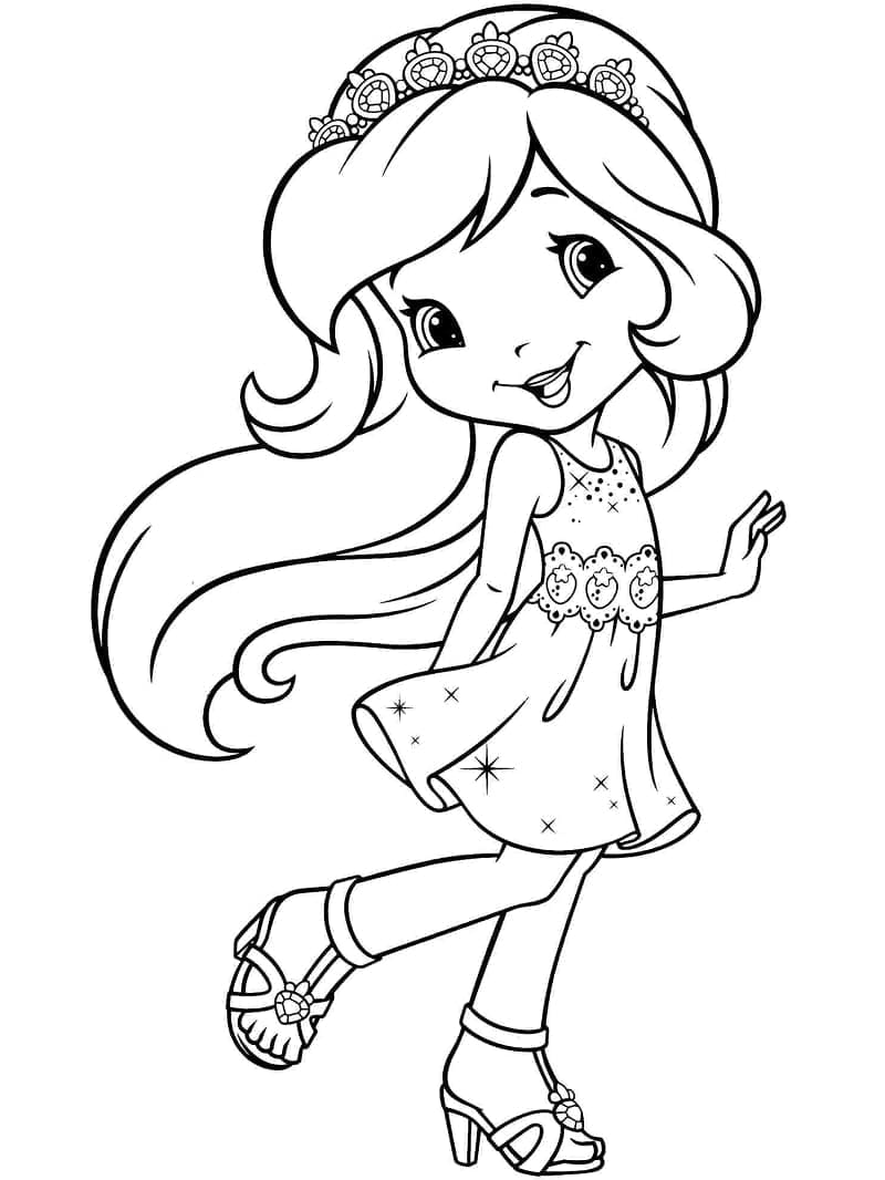 Desenho de Moranguinho Muito Fofa para Colorir
