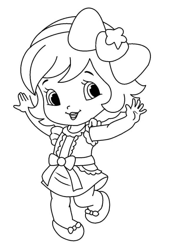 Desenho de Moranguinho Pequena para Colorir