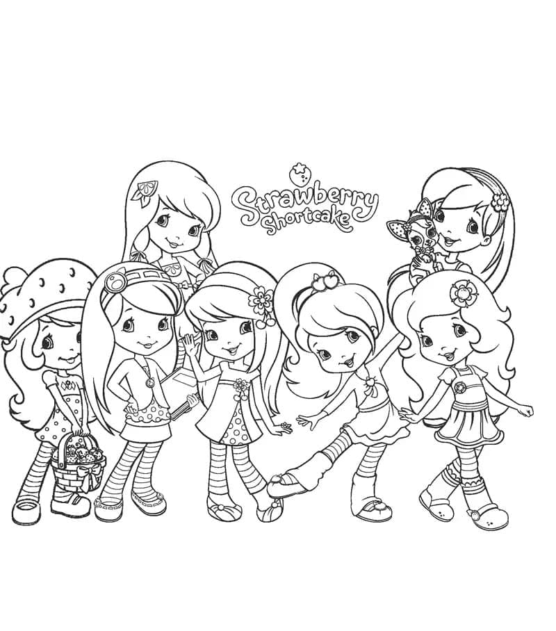 Desenho de Personagens de Moranguinho para Colorir