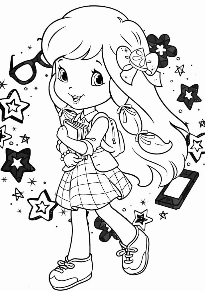 Desenho de Moranguinho Infantil para Colorir