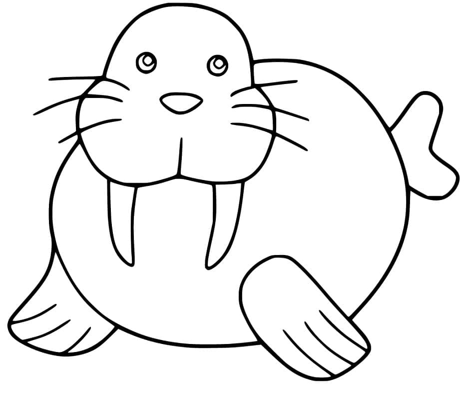 Desenho de Morsa Grátis para Imprimir