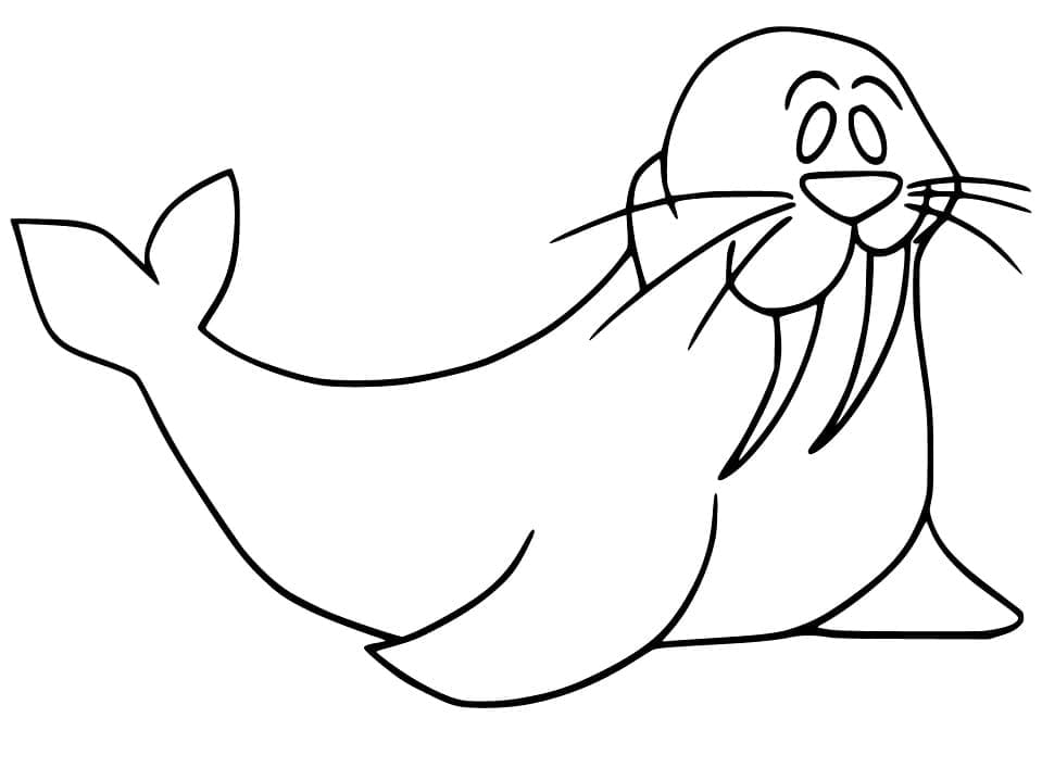Desenho de Morsa para Imprimir