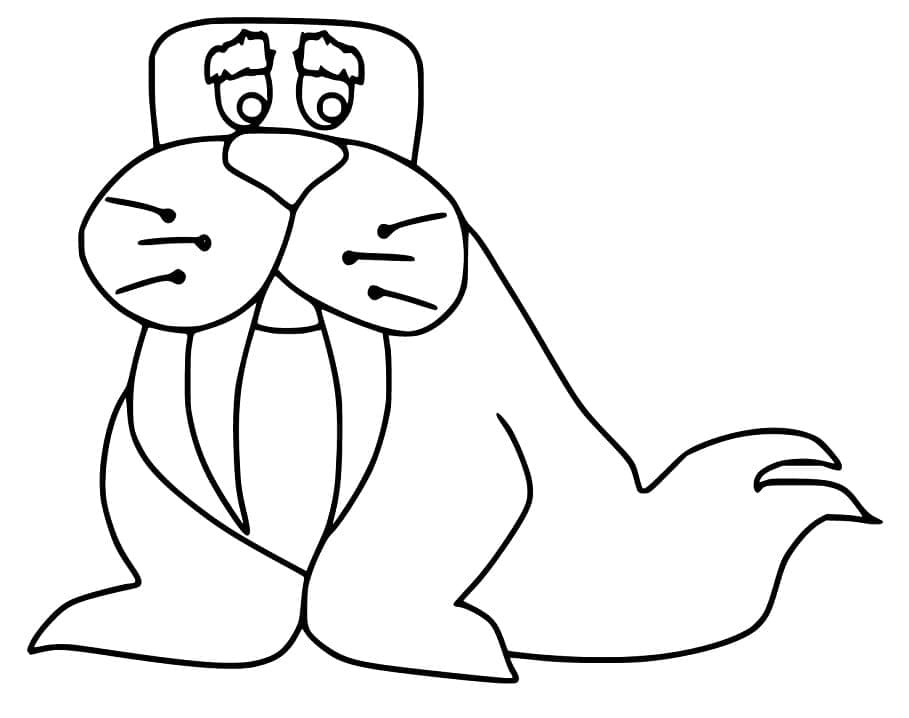 Desenho de Morsa Triste para Colorir