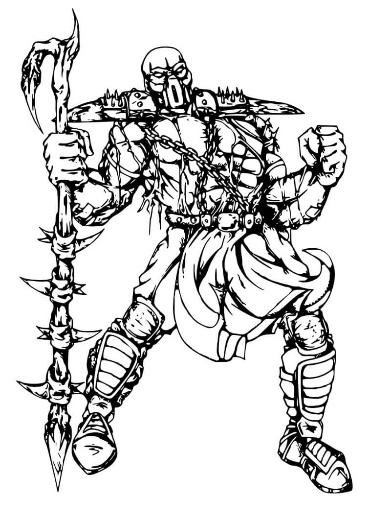 Desenho de Mortal Kombat Infantil para Colorir