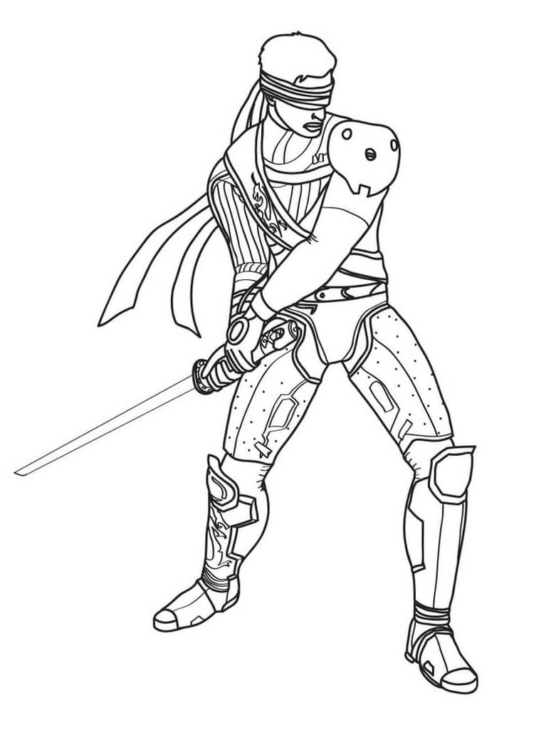 Desenho Kenshi Mortal Kombat para Colorir