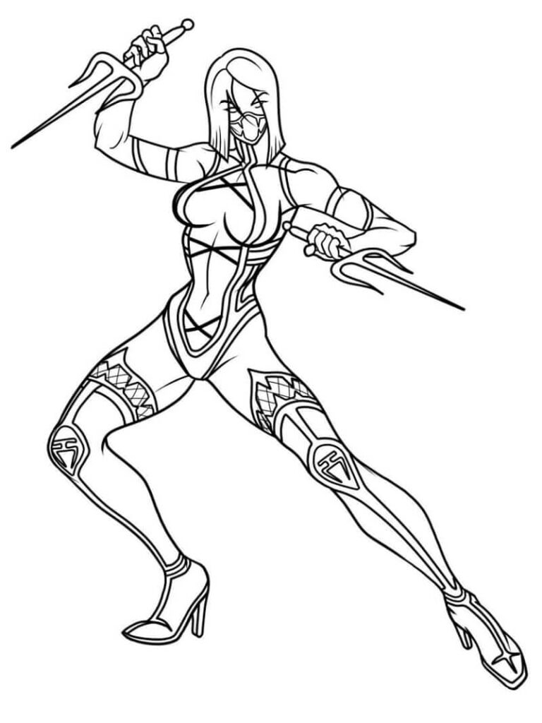 Desenho Mileena Mortal Kombat para Colorir