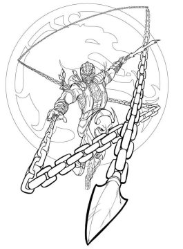 Desenho Mortal Kombat Scorpion para Colorir