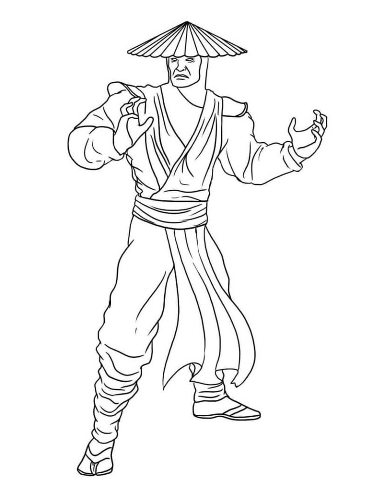 Desenho Raiden Mortal Kombat para Colorir